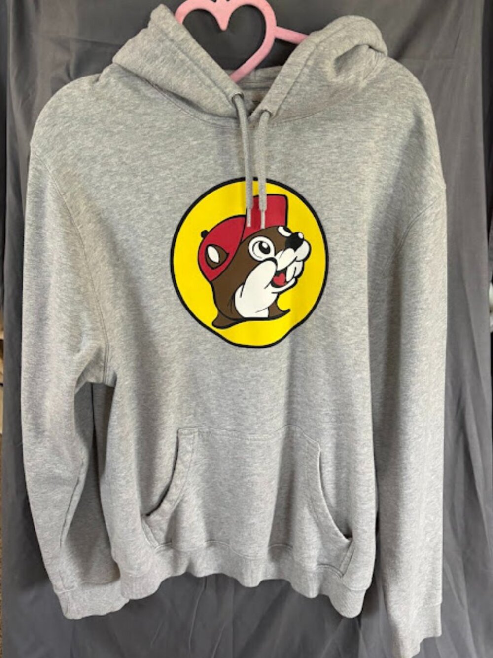 Buc-ee's Grey Logo Hoodie Size Medium